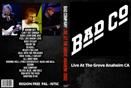 Bad Company Live At The Grove Anaheim CA. 06/30/ 2002 DVD