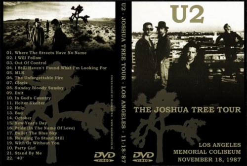 U2 The Joshua Tree Tour Live In Los Angeles, CA 11/18/1987 DVD