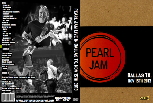 Pearl Jam Live In Dallas TX. 11/15/2013 DVD