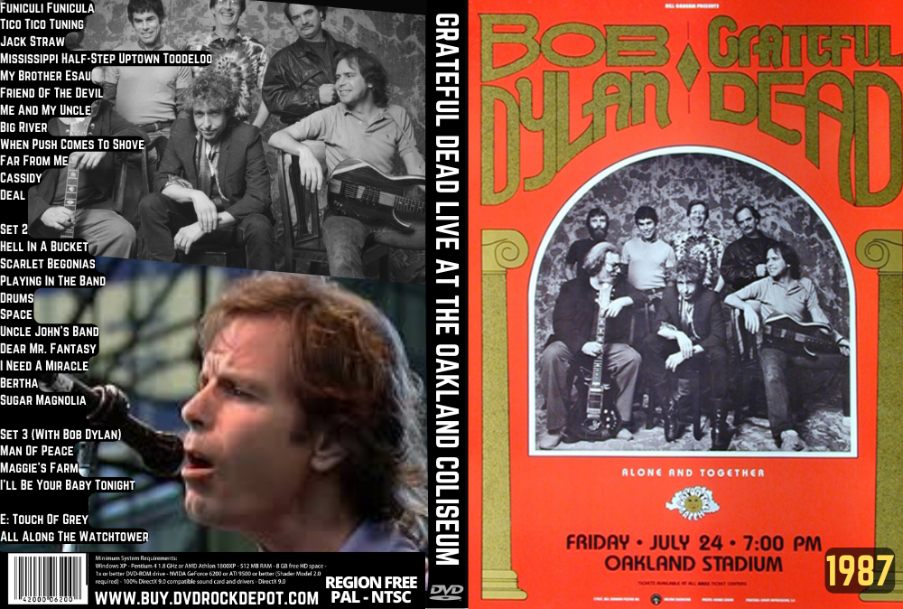 Grateful Dead Live At The Oakland Coliseum Stadium Oakland CA. 07-24-1987 DVD