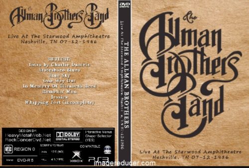 The Allman Brothers Band Live At Starwood Amphitheatre Antioch TN. 07-12-1986 DVD