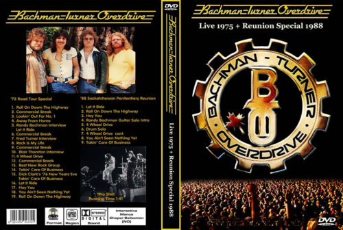 BTO (BACHMAN TURNER OVERDRIVE) Live 1975 + Reunion Special 1988 DVD