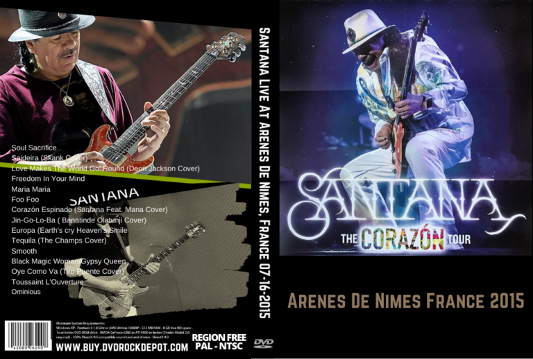 Santana Live At Arenes De Nimes, France  07-16-2015 DVD