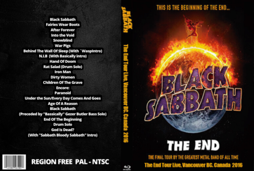 Black Sabbath The End Tour Live At The Rogers Arena, Vancouver BC. Canada 03-07-2016 DVD