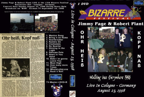 Jimmy Page & Robert Plant Live At the Bizarre Festival, Koln Germany 08-23-1998 DVD