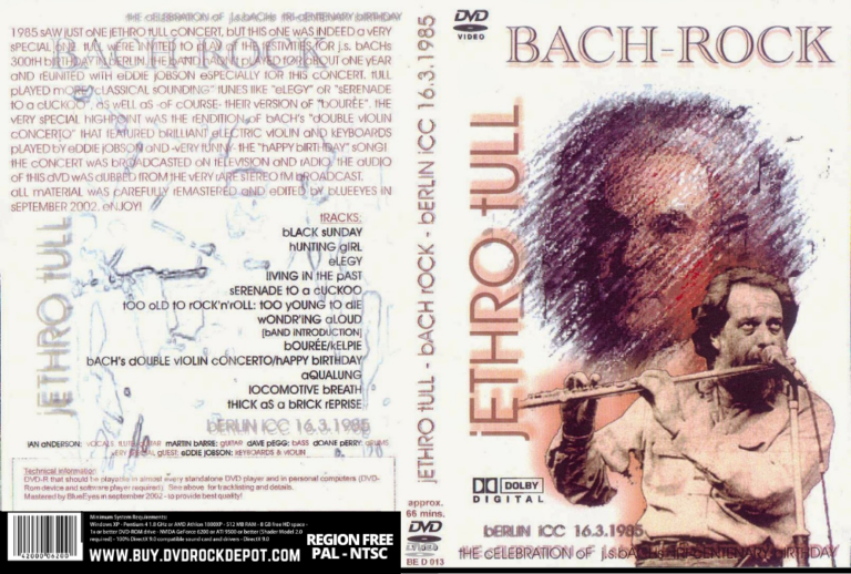 Jethro Tull Bach-Rock Special TV German, Berlin Germany 1985 DVD