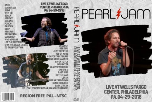 Pearl Jam Live At Wells Fargo Center, Philadelphia PA. 04-29-2016 DVD