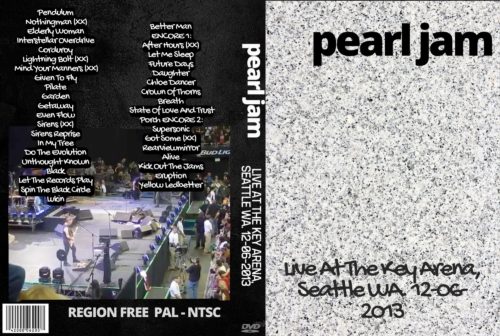 PEARL JAM Live At The Key Arena, Seattle WA. 12-06-2013 DVD