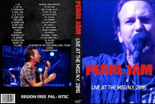 Pearl Jam Live At The Madison Square Garden N.Y. 2016 DVD