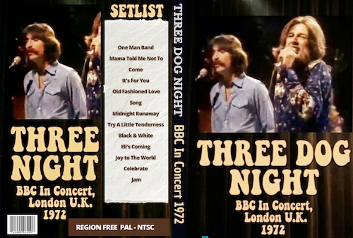 THREE DOG NIGHT BBC In Concert, London U.K. 1972 DVD