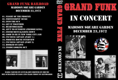 GRAND FUNK RAILROAD IN CONCERT MSG. N.Y 1972 DVD