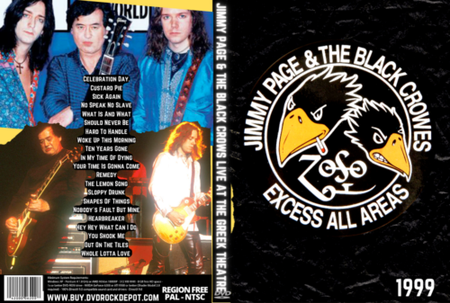 Jimmy Page & The Black Crows Live At The Greek Theatre, Los Angeles CA. 1999 DVD