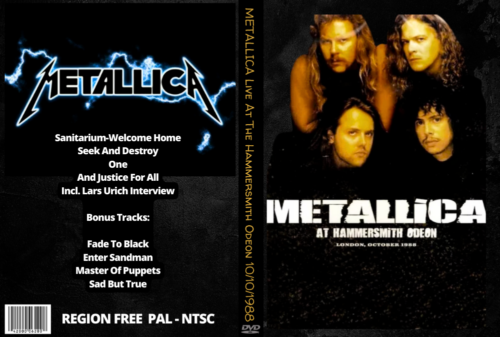 METALLICA Live At The Hammersmith Odeon 10/10/1988 DVD