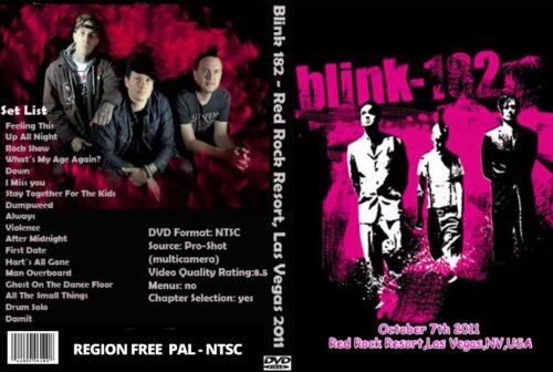 Blink 182 At Red Rocks Resort, Las Vegas NV, 10/07/2011 DVD