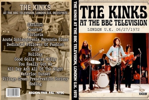 The Kinks At The BBC Television, London U.K. 06/27/1972 DVD