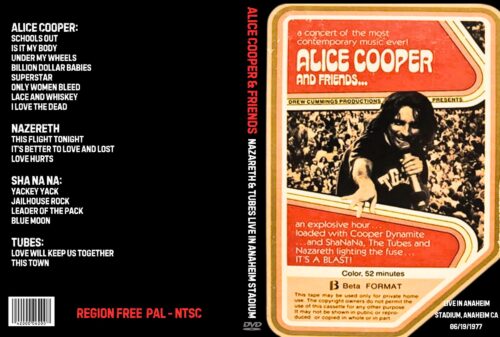 Alice Cooper & Friends, Nazareth & Tubes Live In Anaheim Stadium, Anaheim CA 06/19/1977 DVD