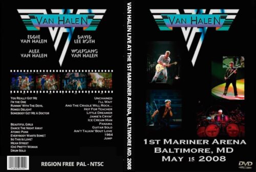 Van Halen Live At The 1st. Mariner Arena, Baltimre MD. 05/15/2008 DVD