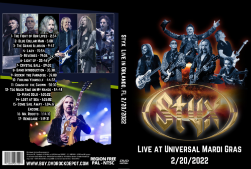 Styx Live in Orlando FL 2/20/2022 DVD