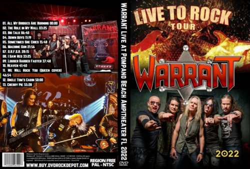 WARRANT Live at Pompano Beach Ampitheater FL 2022 DVD