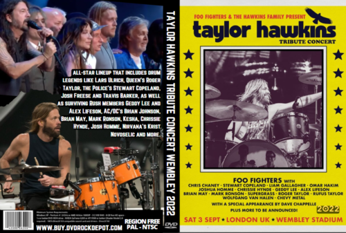 TAYLOR HAWKINS Tribute Concert At Wembley 2022 DVD (4 DVD Set TAYLOR HAWKINS Tribute Concert At Wembley 2022 DVD (4 DVD Set