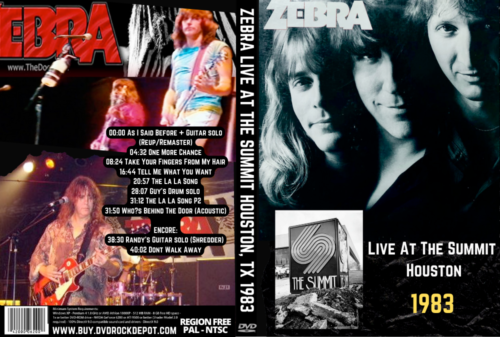 ZEBRA Live At The Summit Houston, TX 1983 DVD