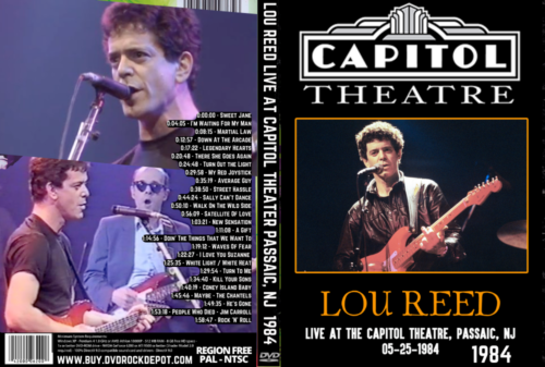 LOU REED Live at Capitol Theater Passaic, NJ 1984 DVD
