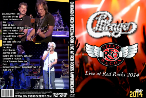 Chicago & Reo Speedwagon Live At Red Rocks Amphitheater Morrison CO 2014 DVD