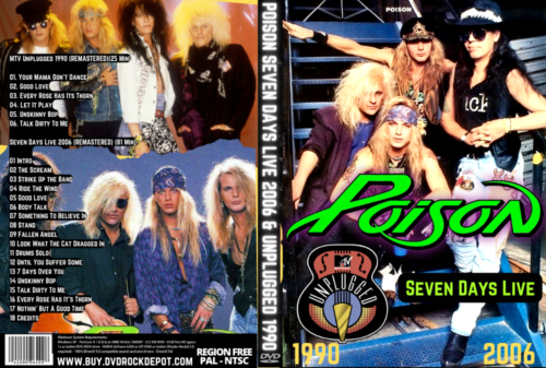 POISON Seven Days Live 2006 & UNPLUGGED 1990 DVD | DVD Rock Depot