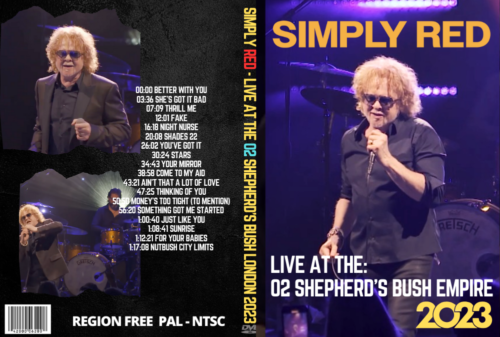 Simply Red - Live at the O2 Shepherd's Bush London 2023 DVD