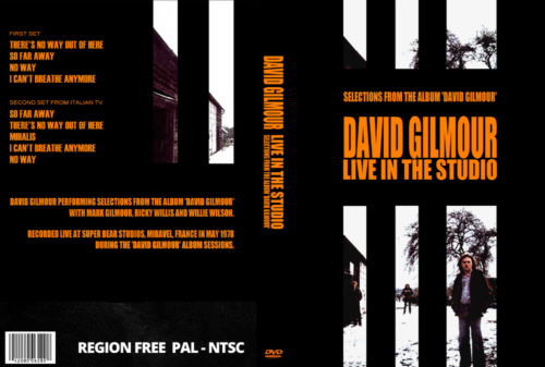 David Gilmour Live In The Studio, Alpes Martimes, France 1978 DVD