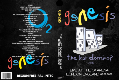 GENESIS The Last Domino Tour Live At The O2 Arena, London 03-26-2022 (2 DVDs)