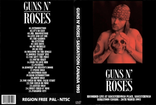 GUNS N' ROSES Live at Saskatchewan Place, Saskatoon, Canada 03-26-1993 DVD