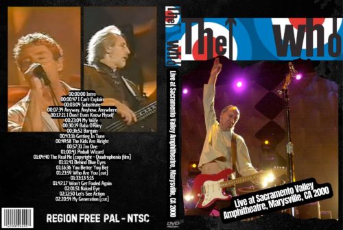 THE WHO Live at Sacramento Valley Amphitheatre, Marysville, CA 2000 DVD