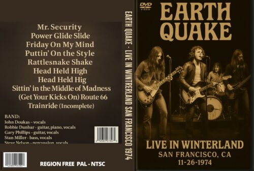 EARTH QUAKE Live In Winterland, SF, CA 11-26-1974 DVD
