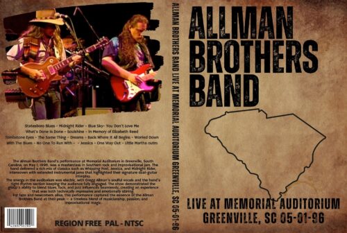 Allman Brothers Band Live at Memorial Auditorium Greenville, SC 05-01-96 DVD