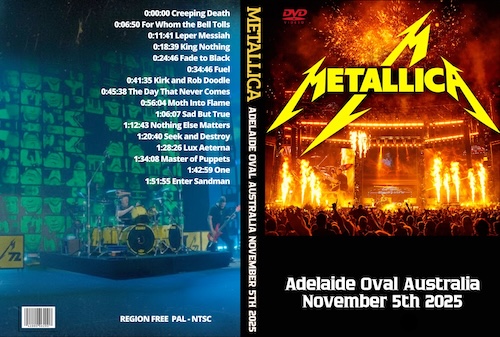 METALLICA Live at Adelaide Oval, Australia Nov. 5th 2025 DVD